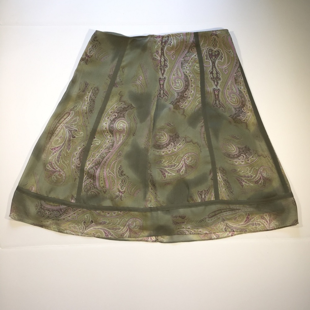 Express Paisley Print Silk Skirt